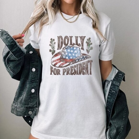 Dolly for President 2024 election Graphic T-Shirt, Country Western Music T-Shirt - Picture 1 of 1